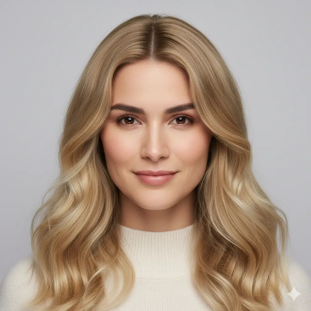 Blonde hair color preview example