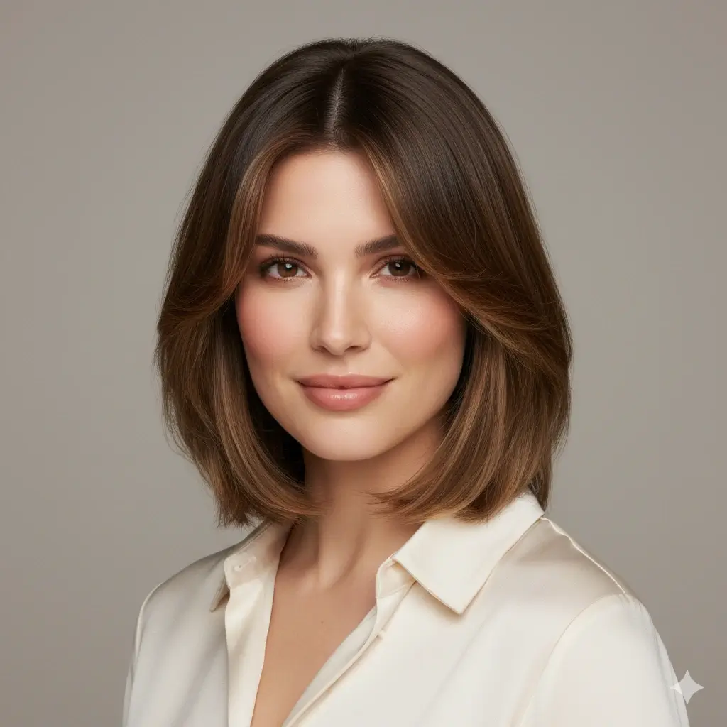 Lob with Curtain Bangs